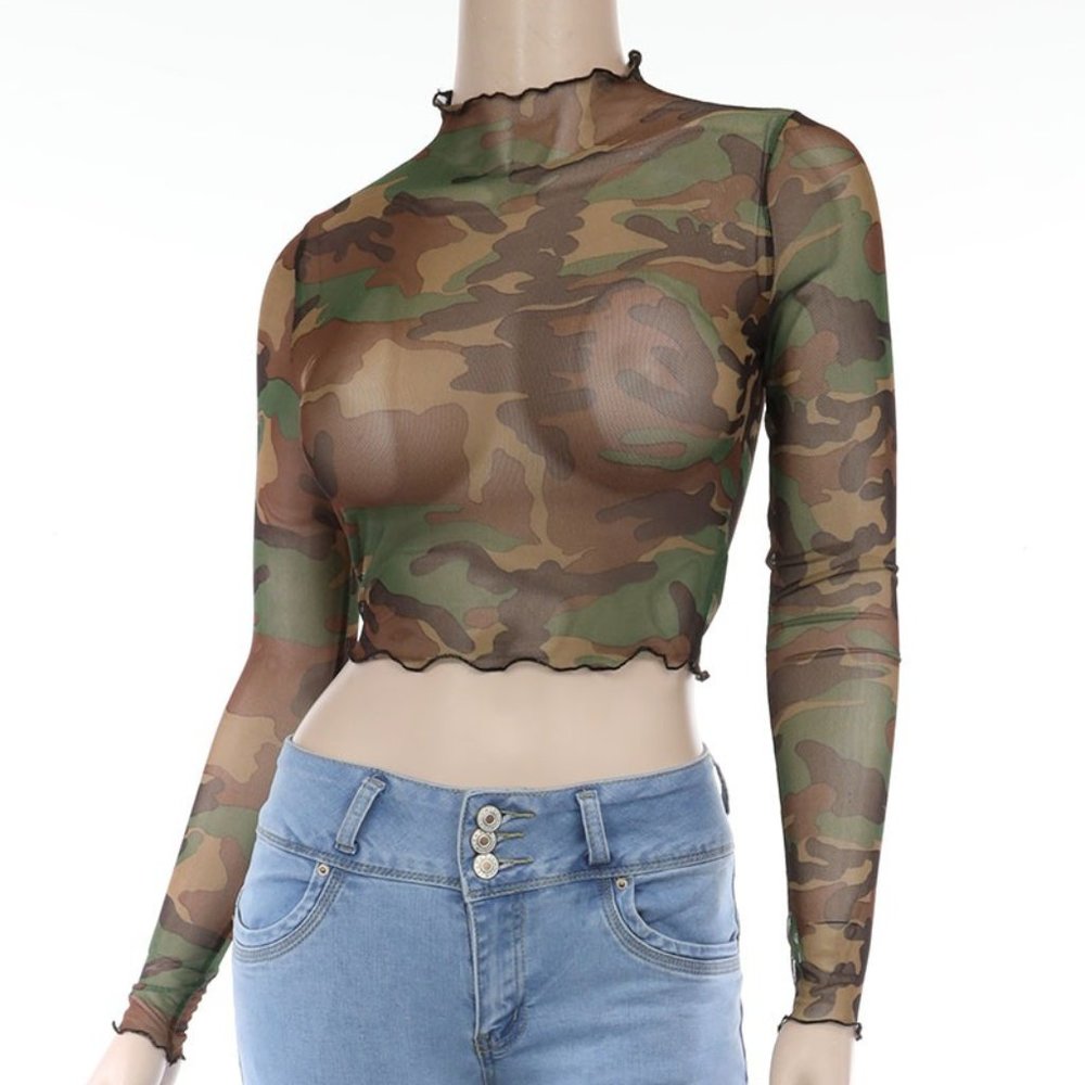 Beautiful Women top is a very stretchy fabric, see through Look Super Cute Sexy